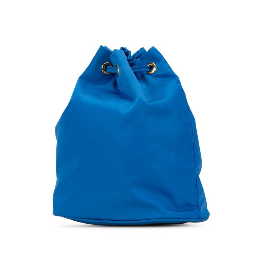 Prada Triangle Logo Drawstring Nylon Leather Pouc… - image 2